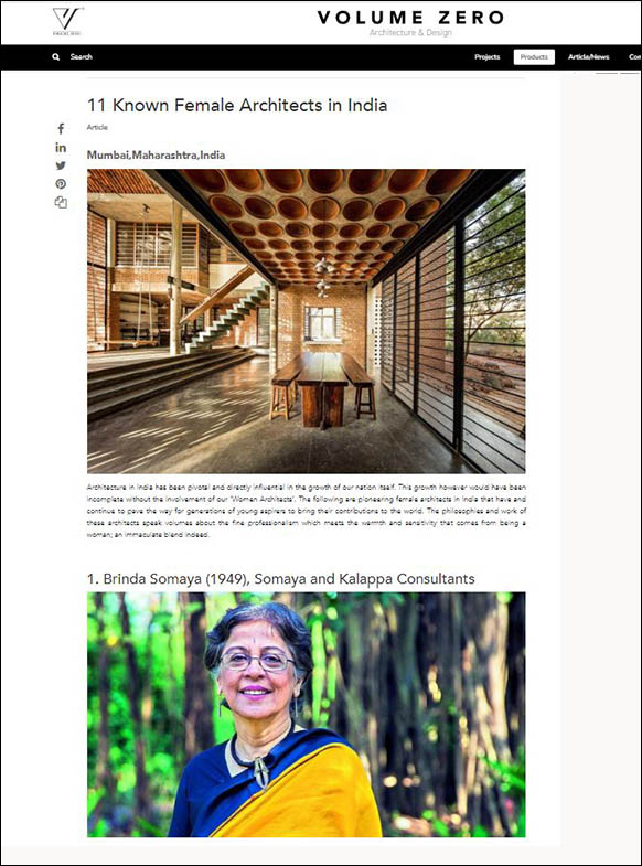 11 Known Female Architects in India, Volume zero 2023